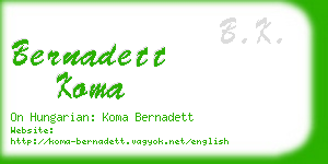 bernadett koma business card